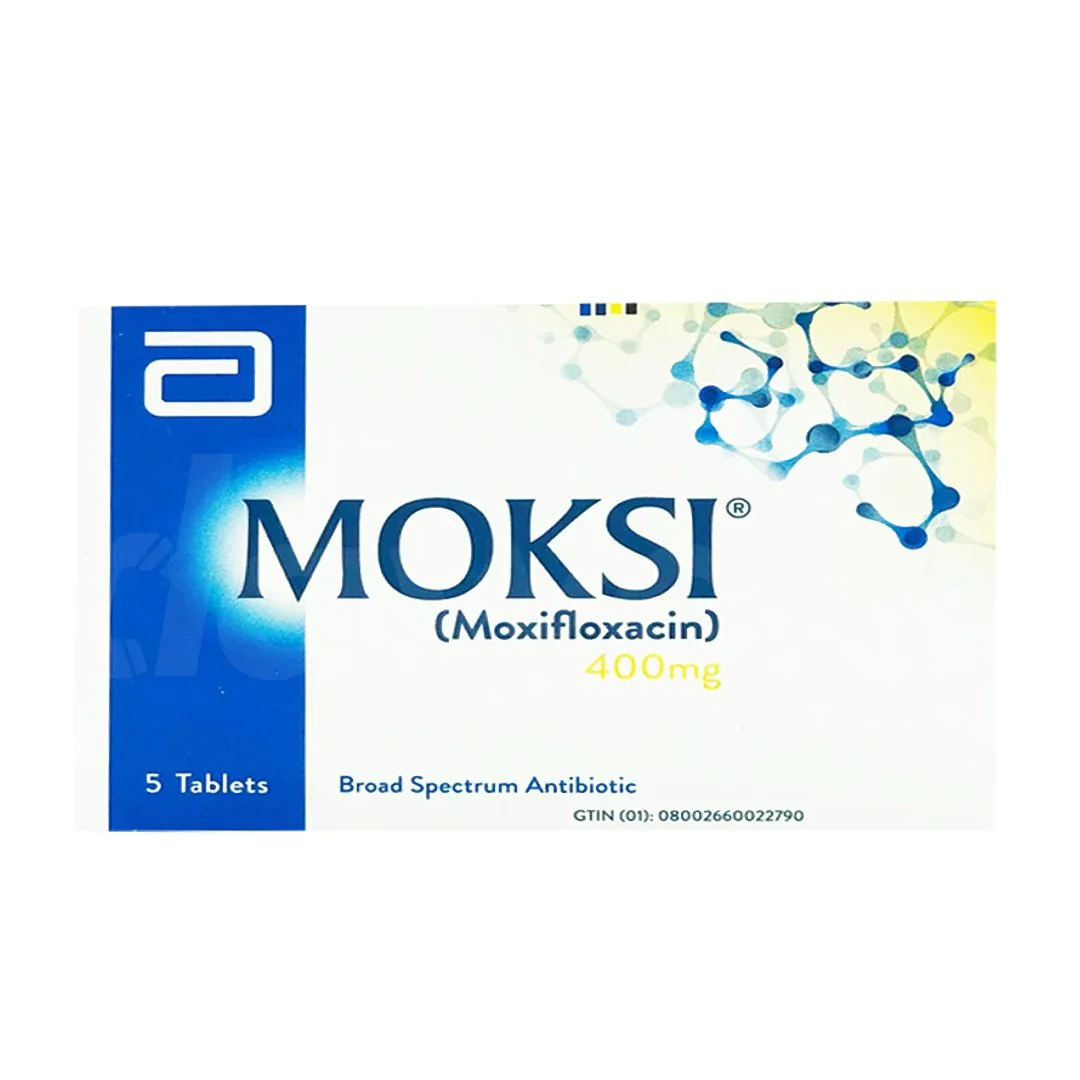 Abbott Moksi (Moxifloxacin) 400mg, 5 Ct