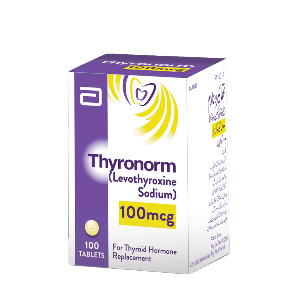 Abbott Thyronorm (Levothyroxine) 100mcg, 100 Ct