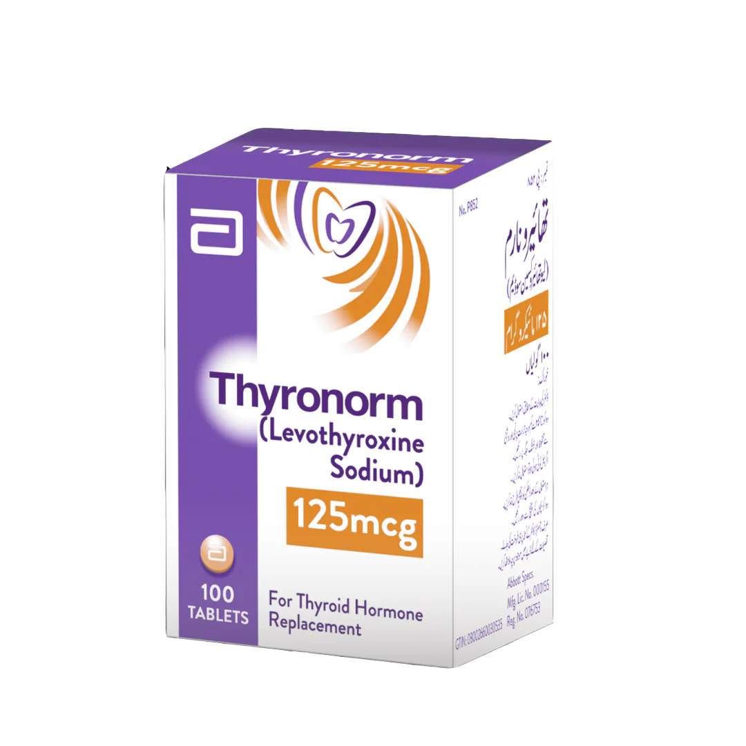 Abbott Thyronorm (Levothyroxine) 125 mcg, 100 Ct