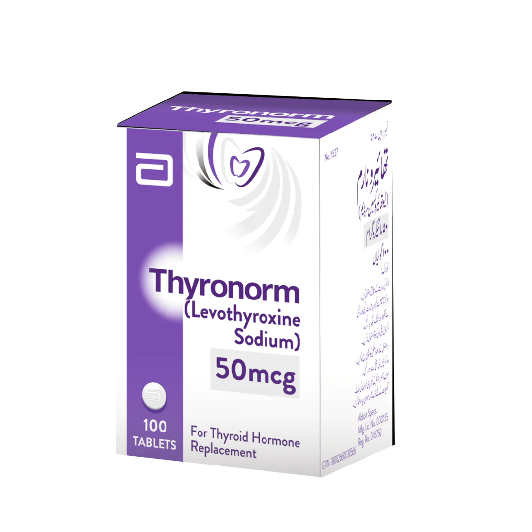 Abbott Thyronorm (Levothyroxine) 50 mcg, 100 Ct