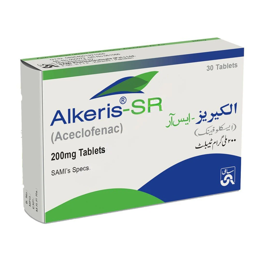 Alkeris-SR (Aceclofenac) 200mg, 30 Ct - Sami Pharma