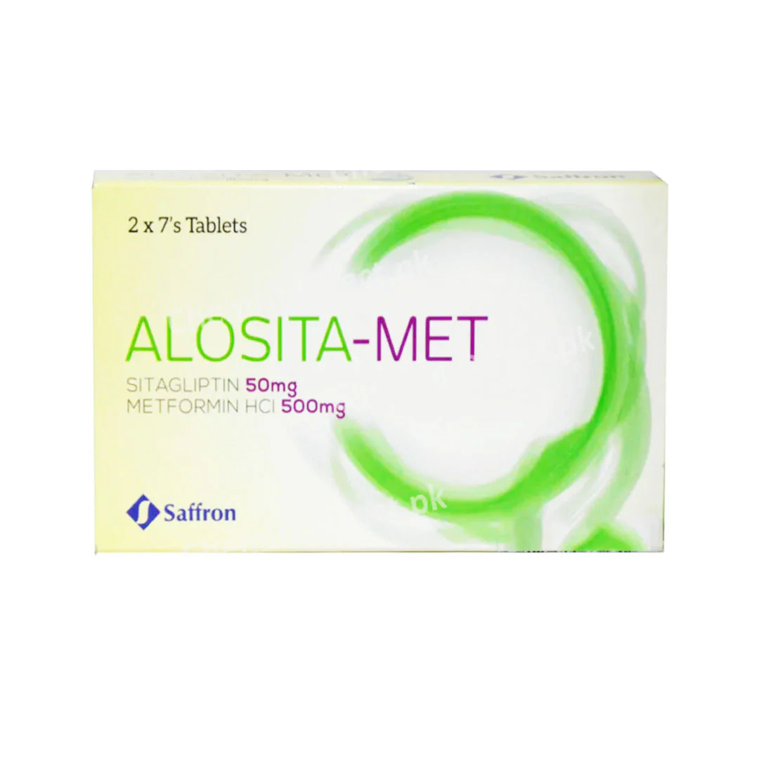 Alosita-Met (Sitagliptin/Metformin) Tablets 50/500mg, 14 Ct - Saffron