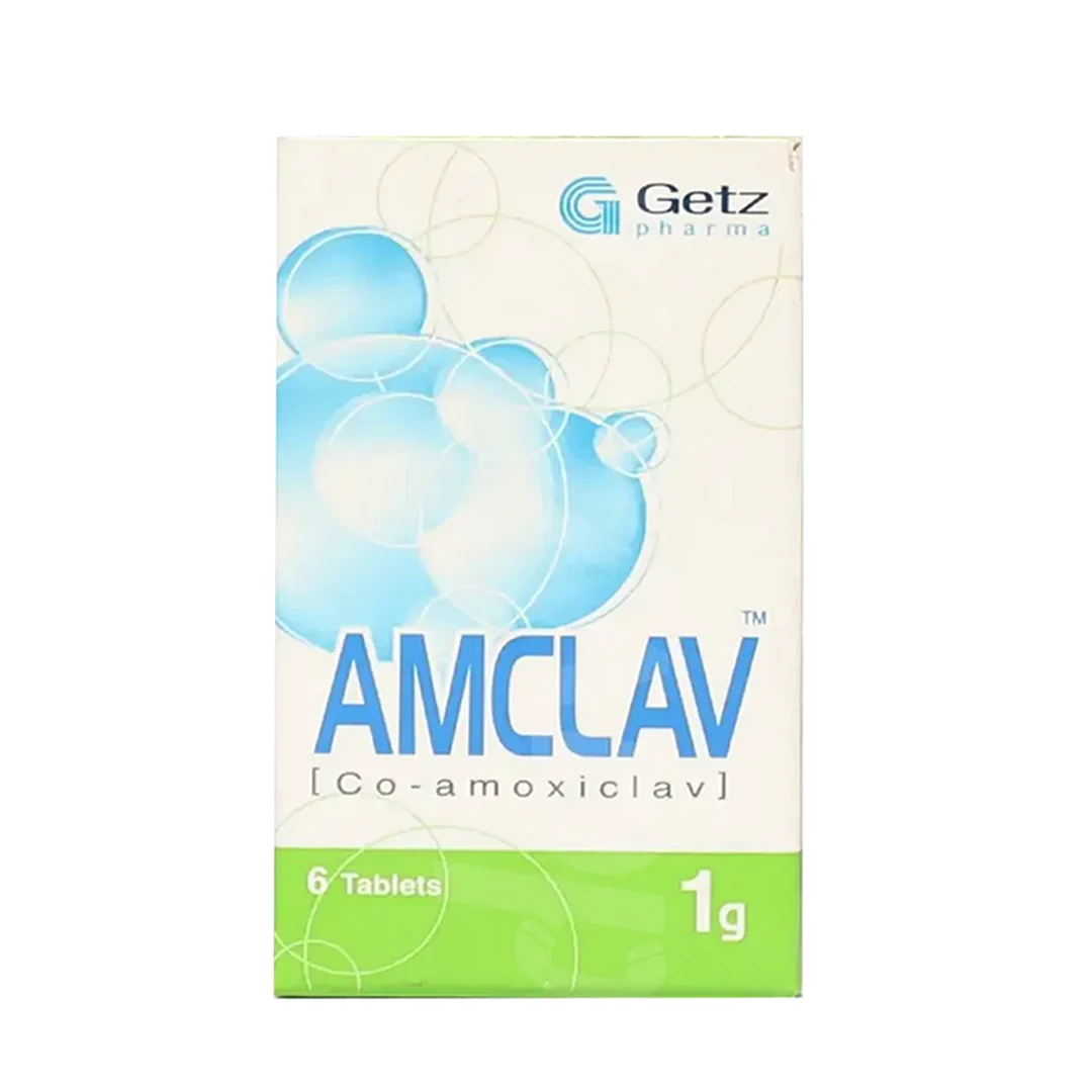 Amclav (Amoxicillin/Clavulanic Acid) 1 g, 6 Ct - Getz Pharma