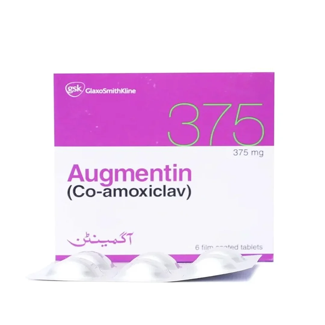 Augmentin (Amoxycillin+Clavulanate) 375mg, 6 Ct - GSK