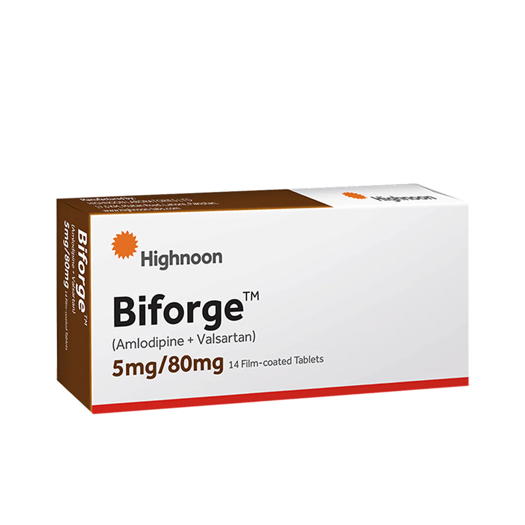 Biforge (Amlodipine/Valsartan) 5mg/80mg, 30 Ct - Highnoon