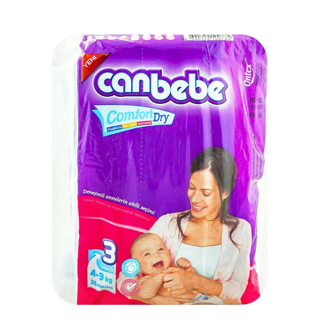 Canbebe Comfort Dry Diapers Size 3 (Midi), 36 Ct
