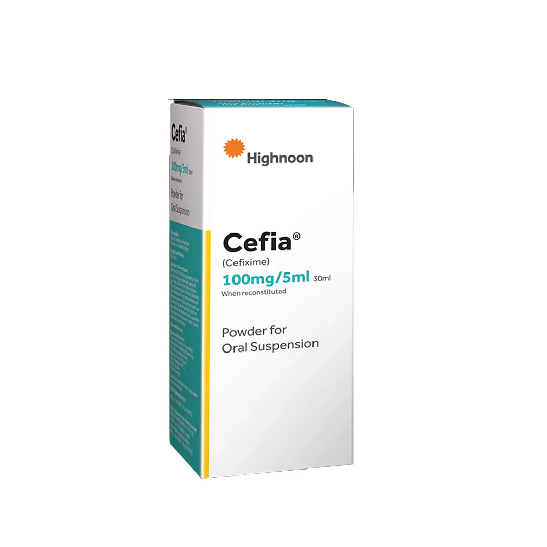 Cefia (Cefixime) 100mg/5ml Dry Suspension, 30ml - Highnoon