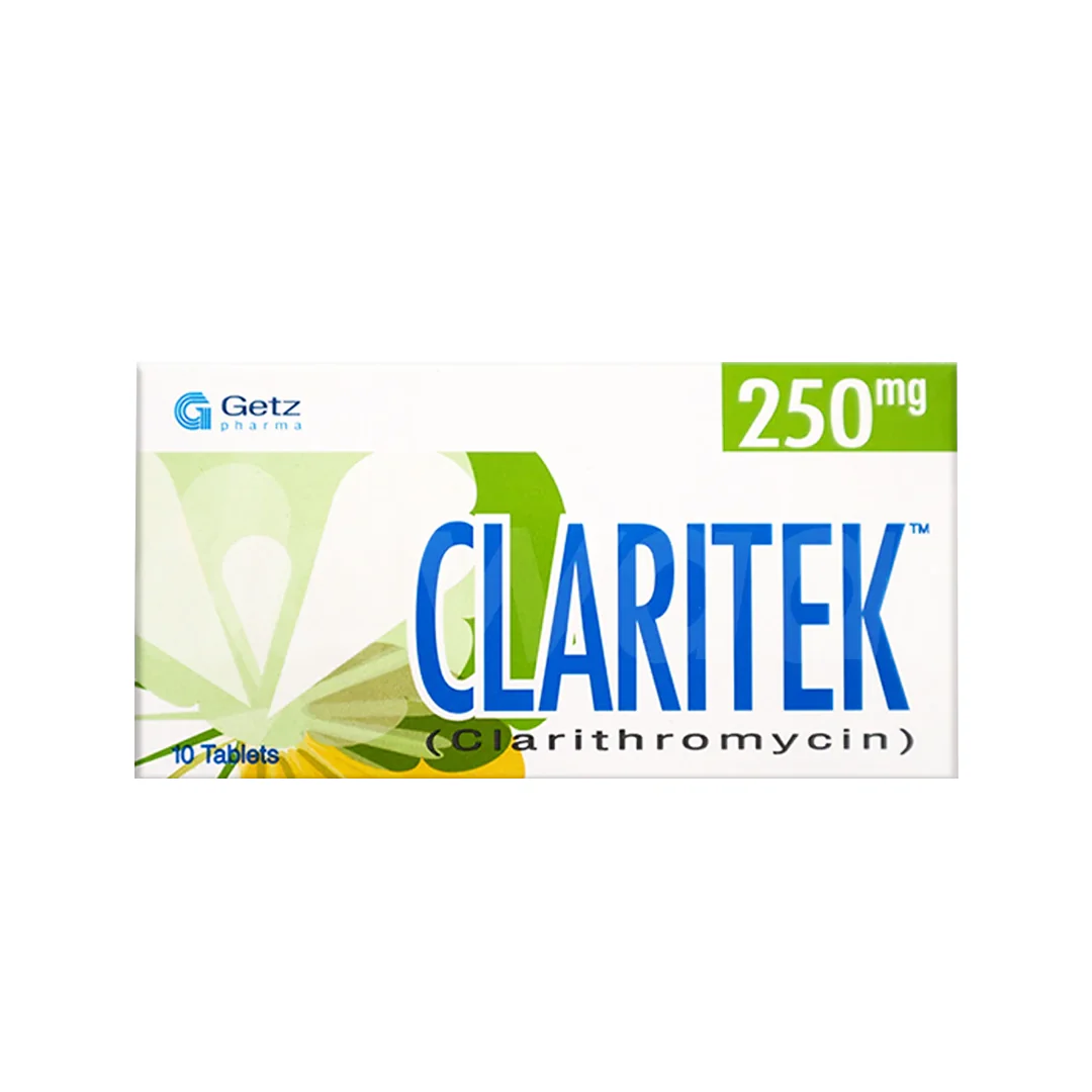 Claritek (Clarithromycin) 250mg, 10 Ct - Getz Pharma