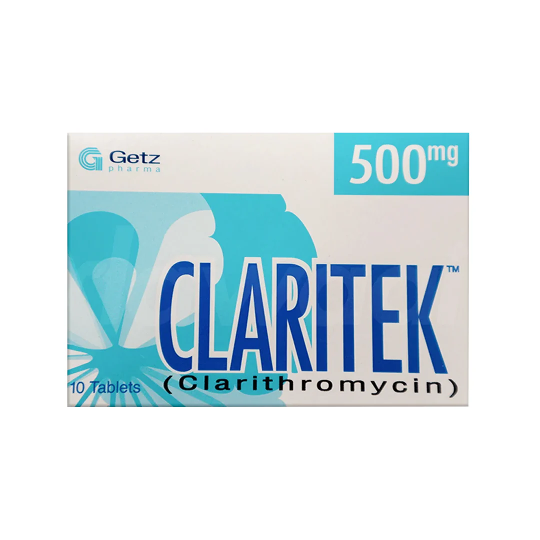 Claritek (Clarithromycin) 500mg, 10 Ct - Getz Pharma