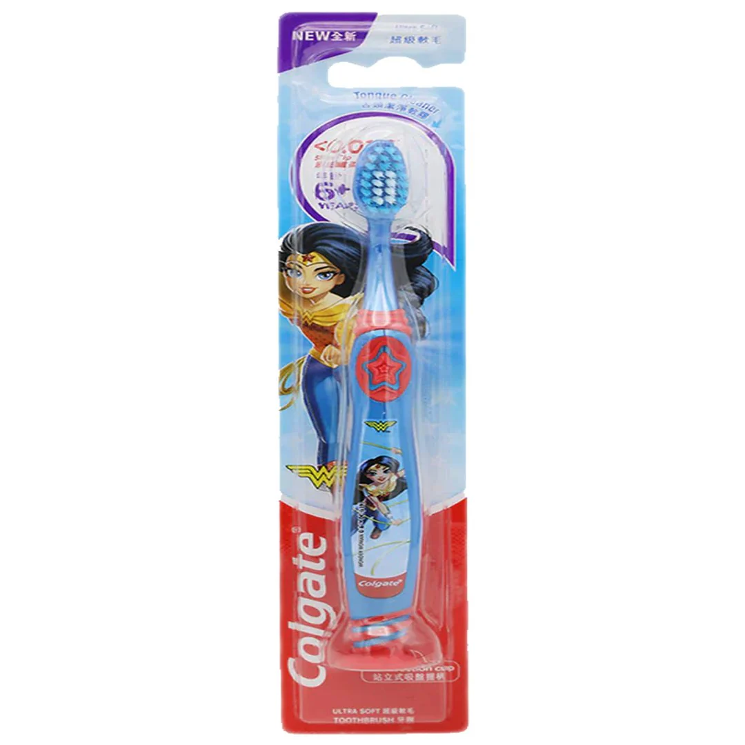 Colgate Kids Ultra Soft Wonder Woman Toothbrush (Red), 1 Ct