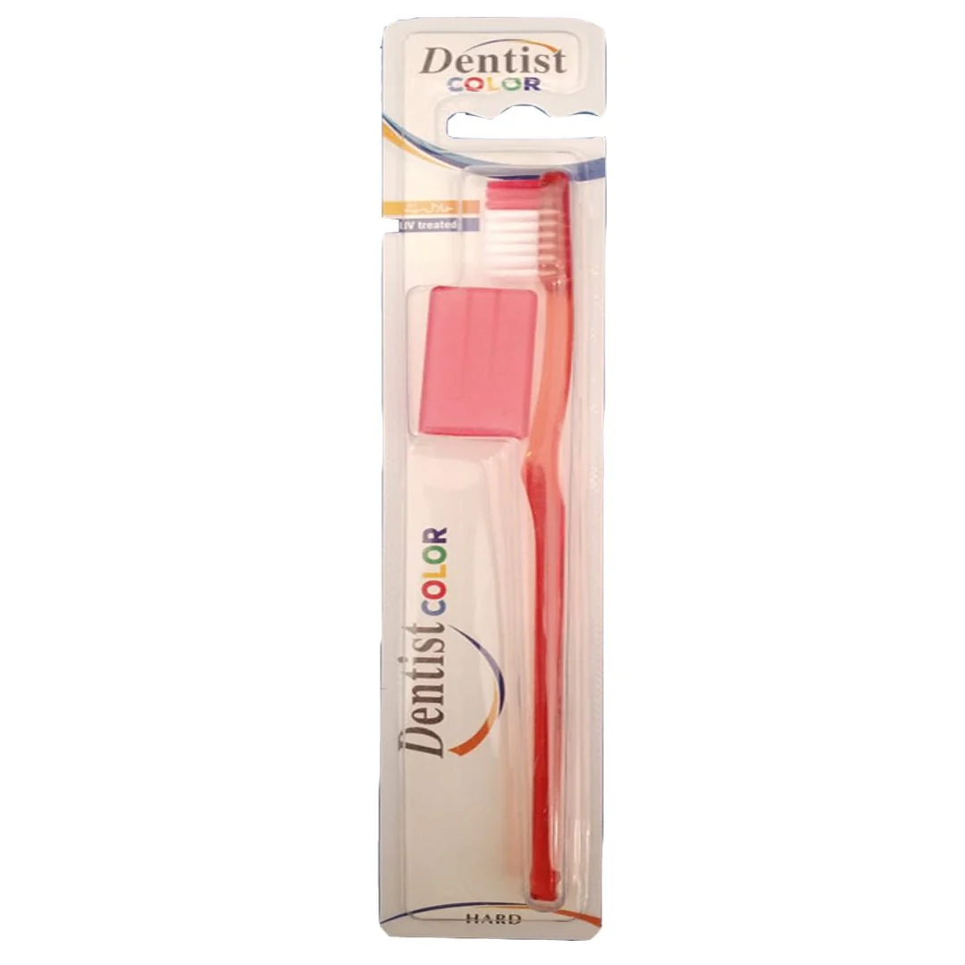 Dentist Color Hard Toothbrush (Red)