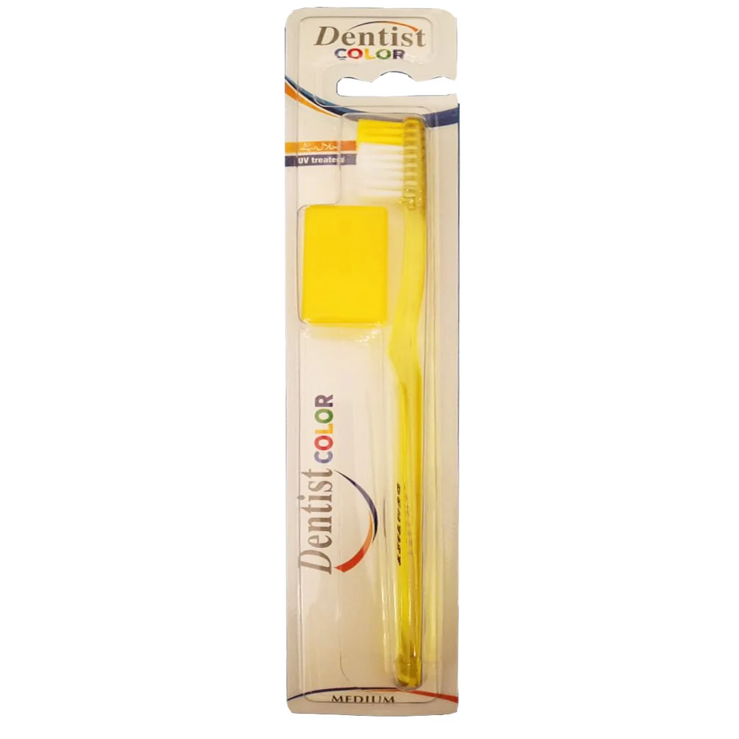 Dentist Color Medium Toothbrush (Yellow)