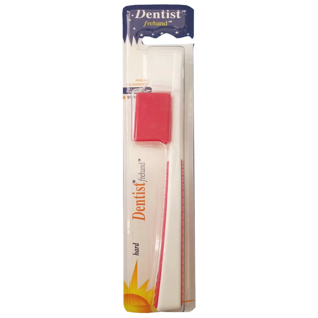 Dentist Frehand Hard Toothbrush (Red)