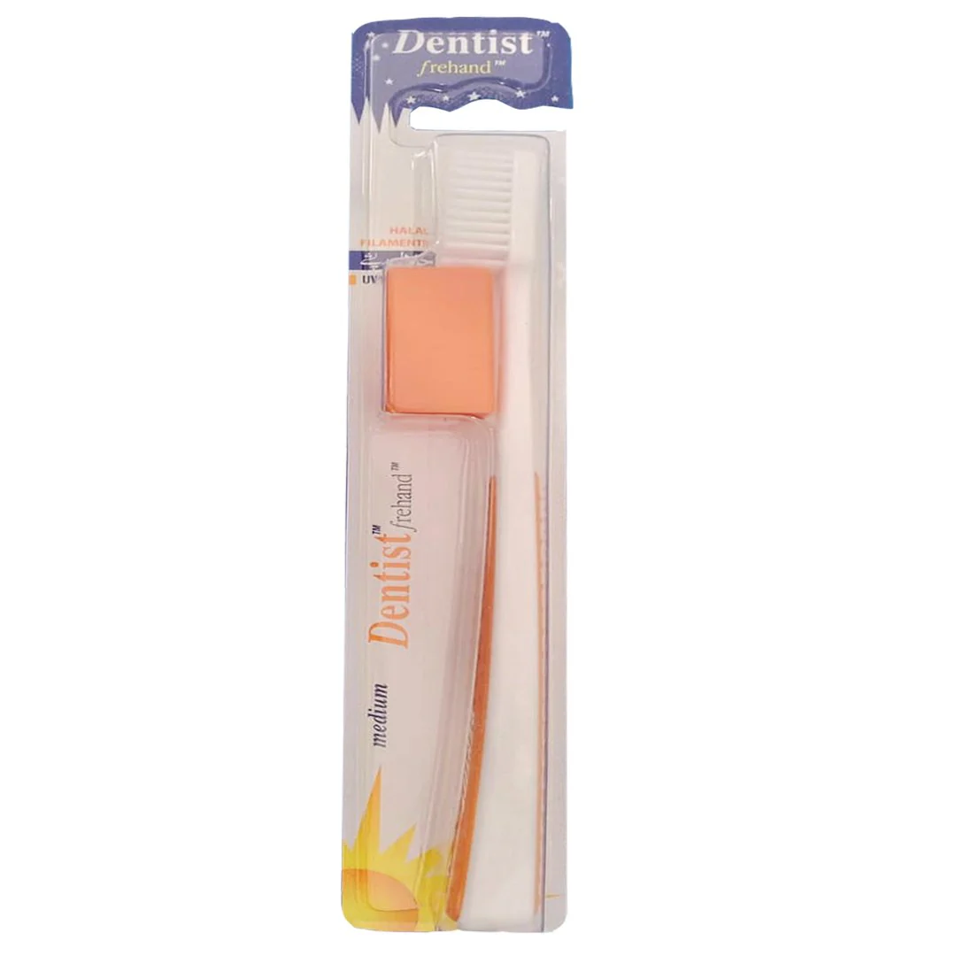 Dentist Frehand Medium Toothbrush (Orange)