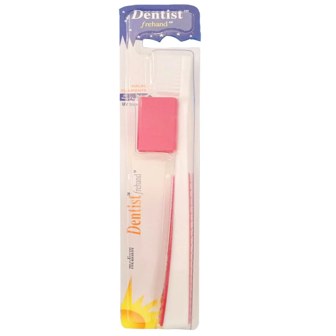 Dentist Frehand Medium Toothbrush (Red)