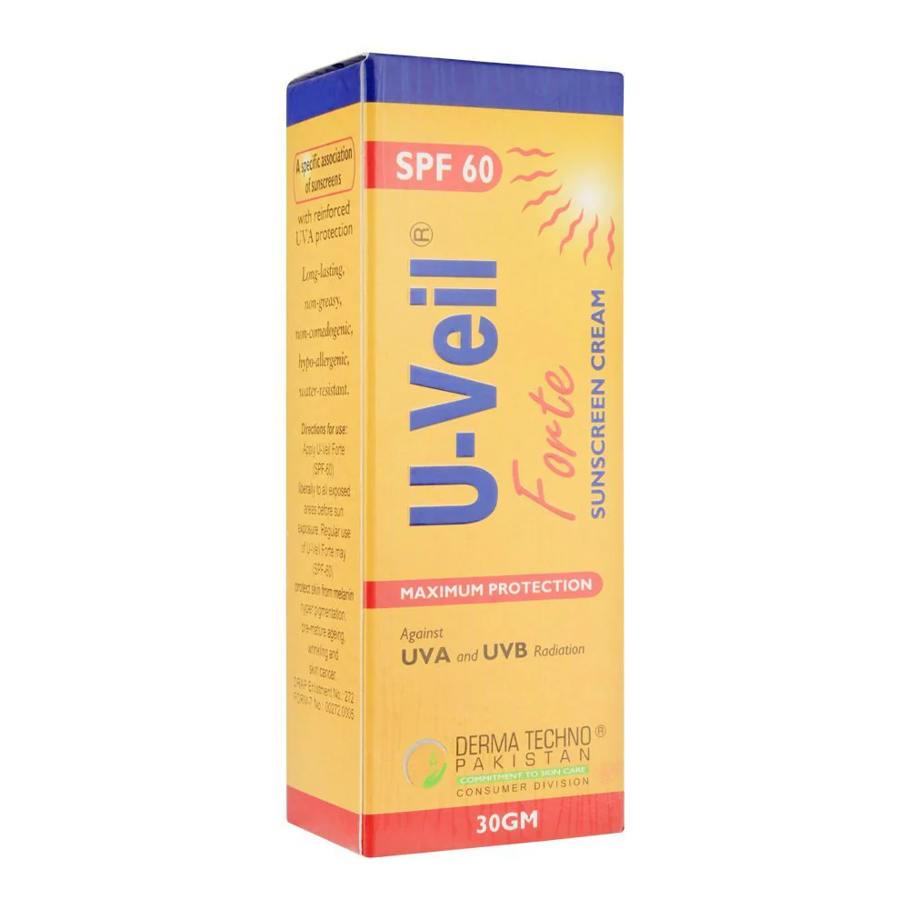 U-Veil Forte Sun Screen Cream SPF 60, 30g - Derma Techno