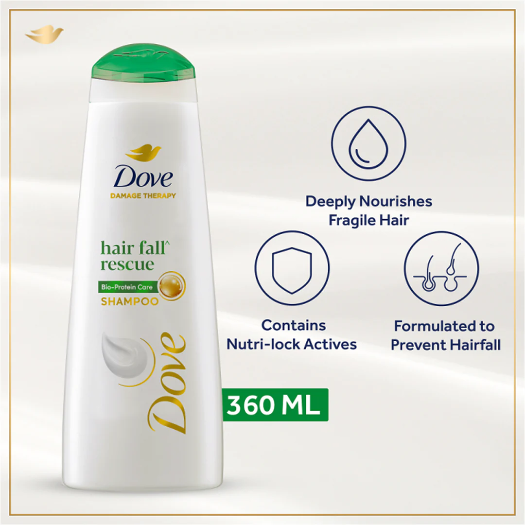Dove Hair Fall Rescue Shampoo, 360ml - Image 2