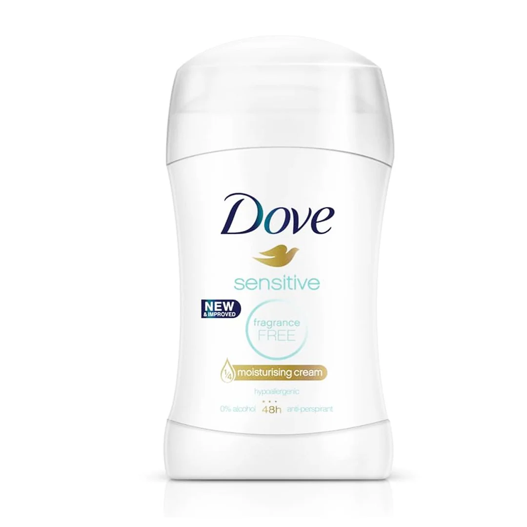 Dove Sensitive Fragrance Free 48H Anti-Perspirant Deodorant Stick, 40g