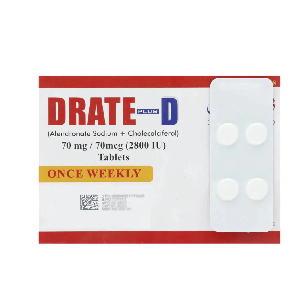 Drate Plus D Tablets 70/70mg, 4 Ct - Solace Pharma