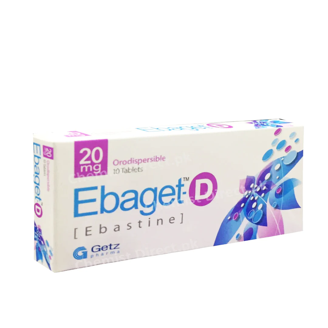 Ebaget-D (Ebastine) 20mg, 10 Ct - Getz Pharma
