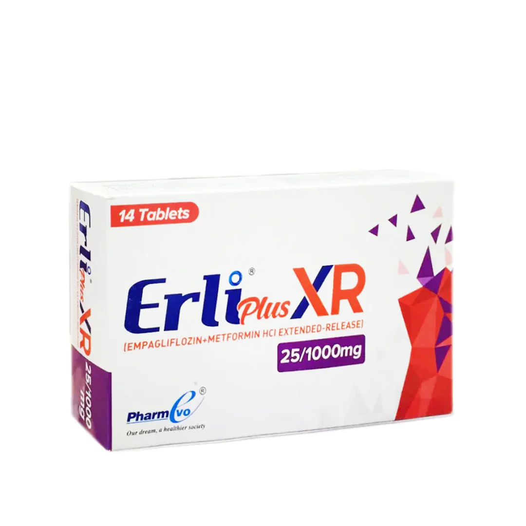 Erli Plus XR (Empagliflozin + Metformin) 25/1000mg, 14 Ct - PharmEvo