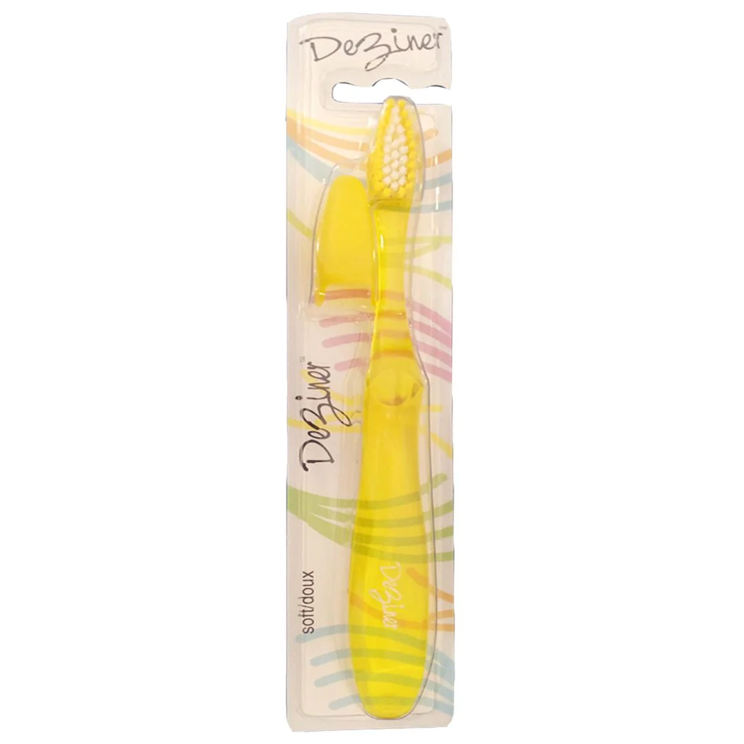 Ezigrip Deziner Soft Toothbrush (Yellow), 1 Ct