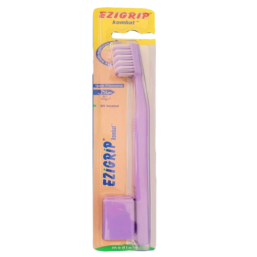 Ezigrip Kombat Medium Toothbrush (Purple)