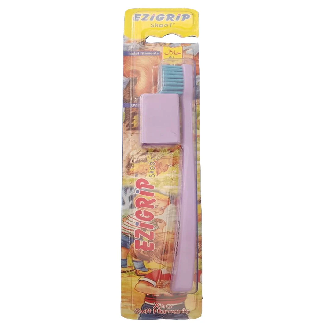 Ezigrip Skool Xtra Soft Filaments Toothbrush (Purple), 1 Ct