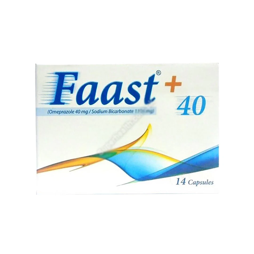 Faast+ (Omeprazole+Sodium Bicarbonate) 40mg, 14 Ct - CCL
