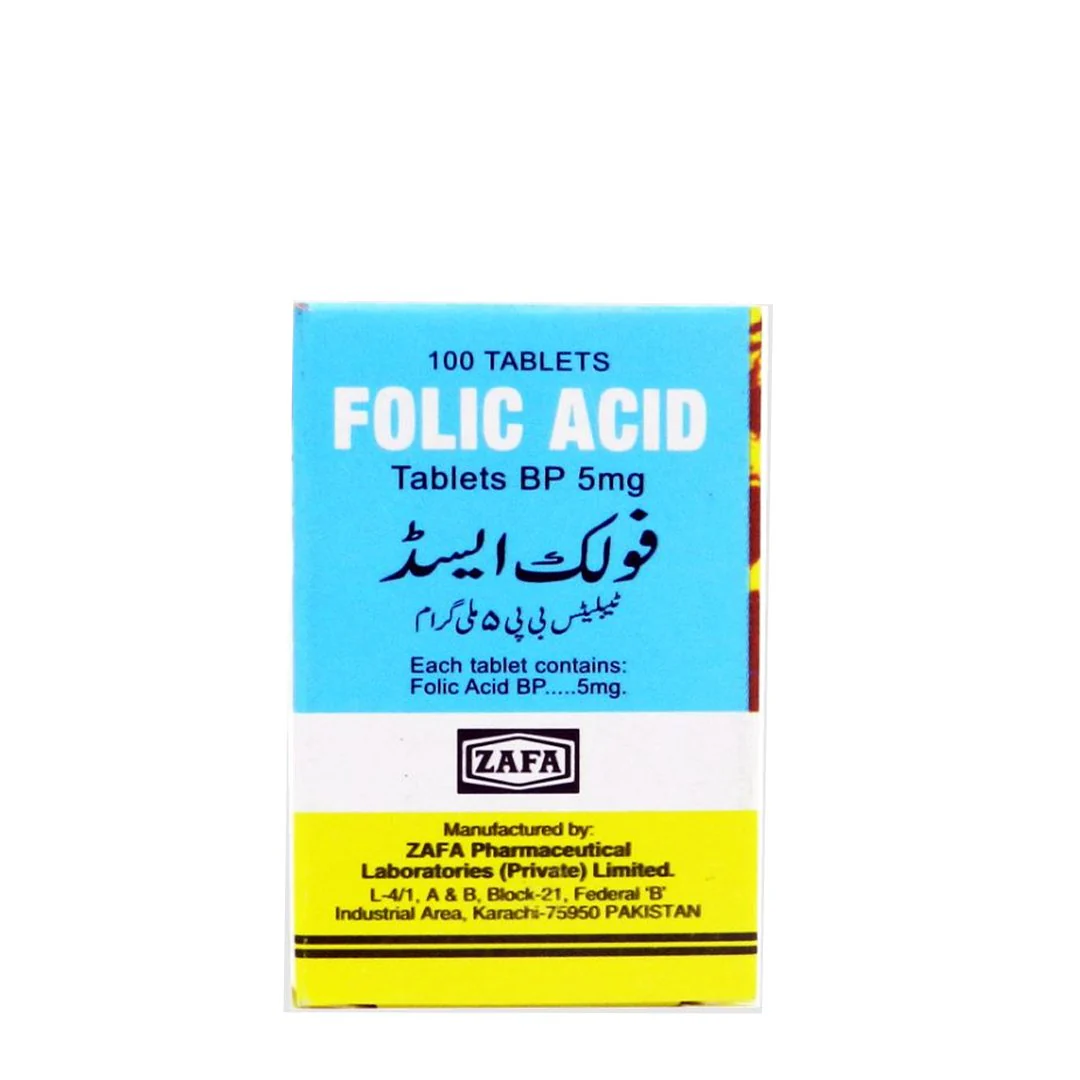 Folic Acid 5mg, 100 Ct - Zafa
