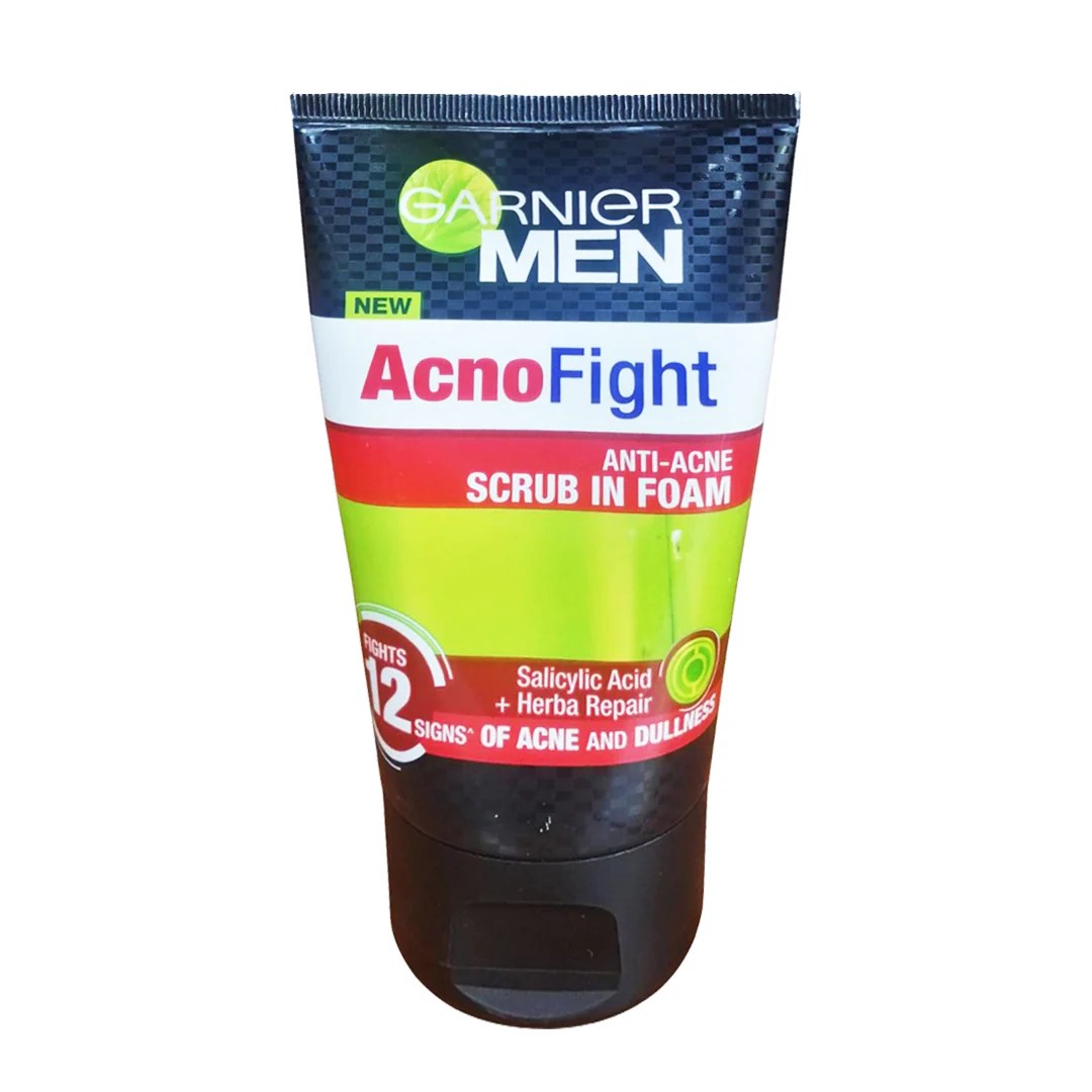 Garnier Men Acno Fight Anti Acne Scrub In Foam Face Wash, 100ml - Image 2