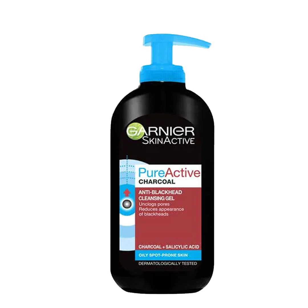 Garnier Pure Active Anti Blackhead Charcoal Cleansing Gel, 200ml