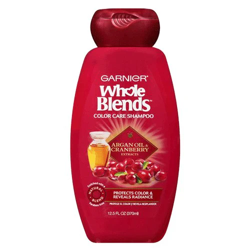 Garnier Whole Blends Color Care Shampoo with Argan Oil & Cranberry Extracts, 370ml