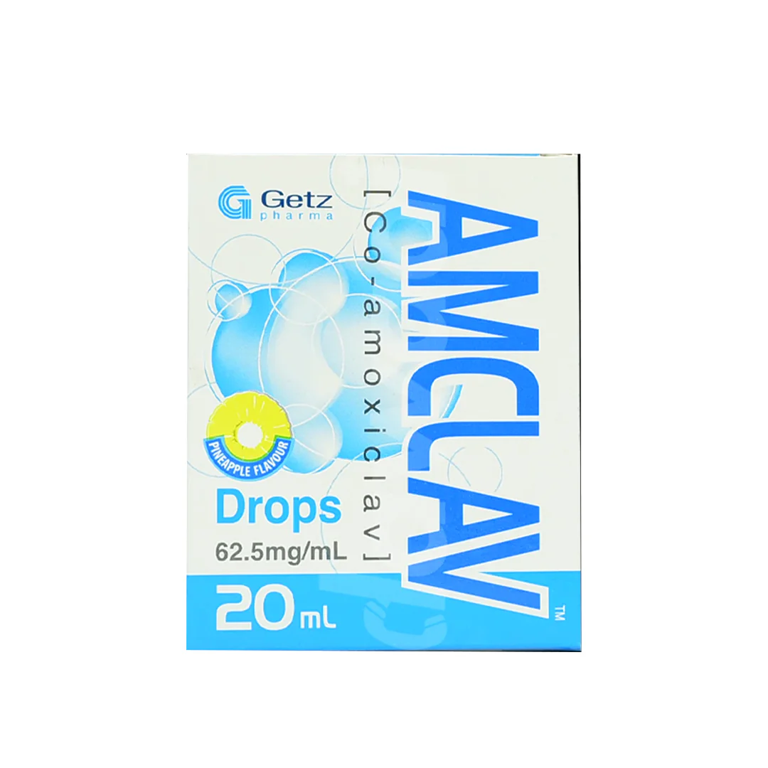 Amclav (Amoxicillin+Clavulanic Acid) Drops 62.5mg/ml - Getz Pharma