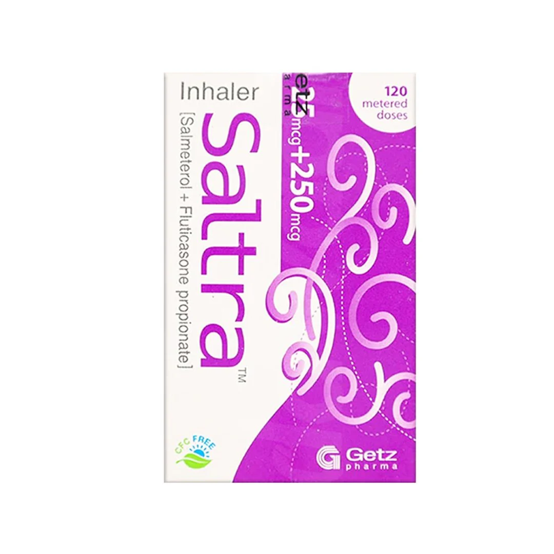 Saltra (Salmeterol+Fluticasone) Inhaler 25mcg+250mcg, 1 Ct - Getz Pharma