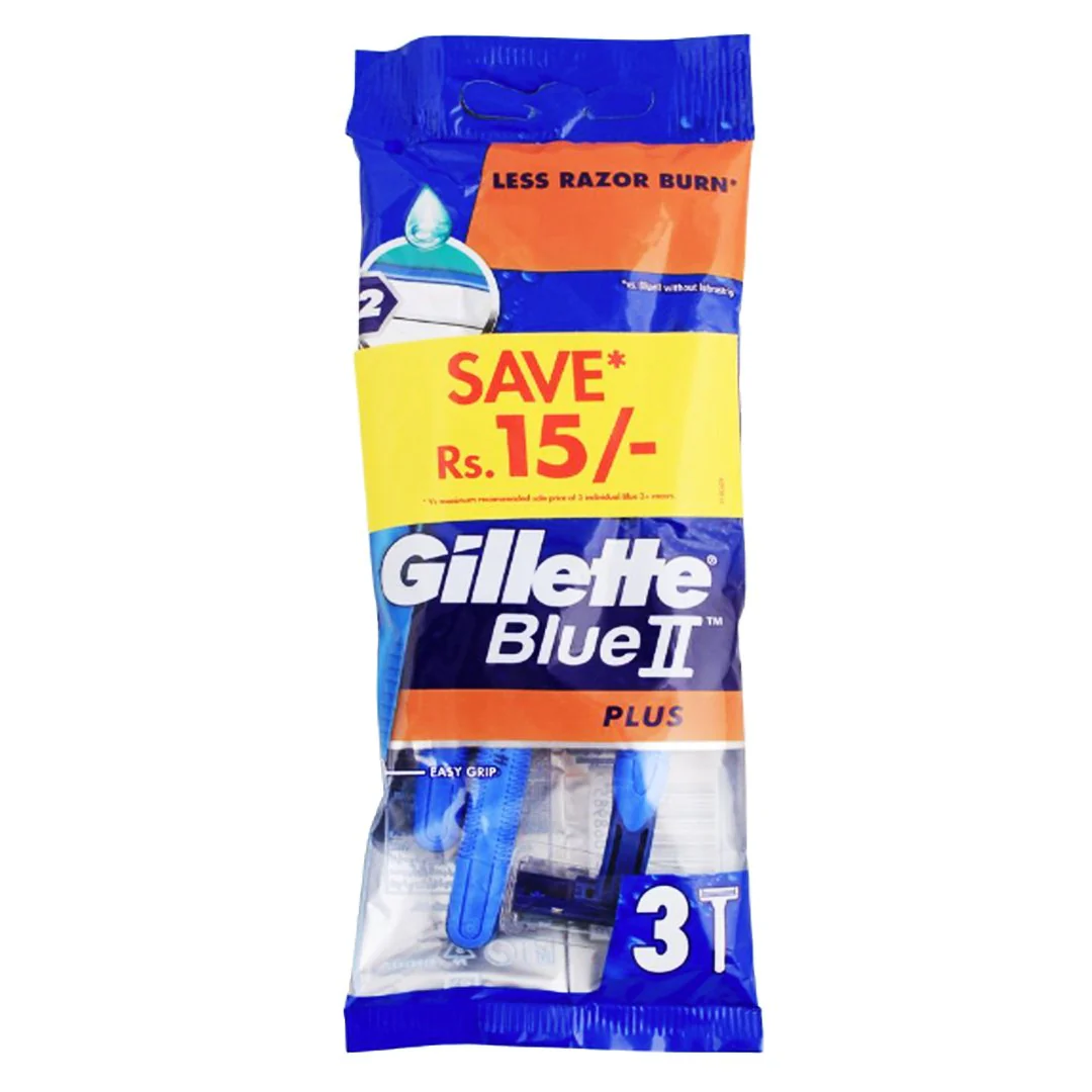 Gillette Blue II Plus Disposable Razor, 3 Ct