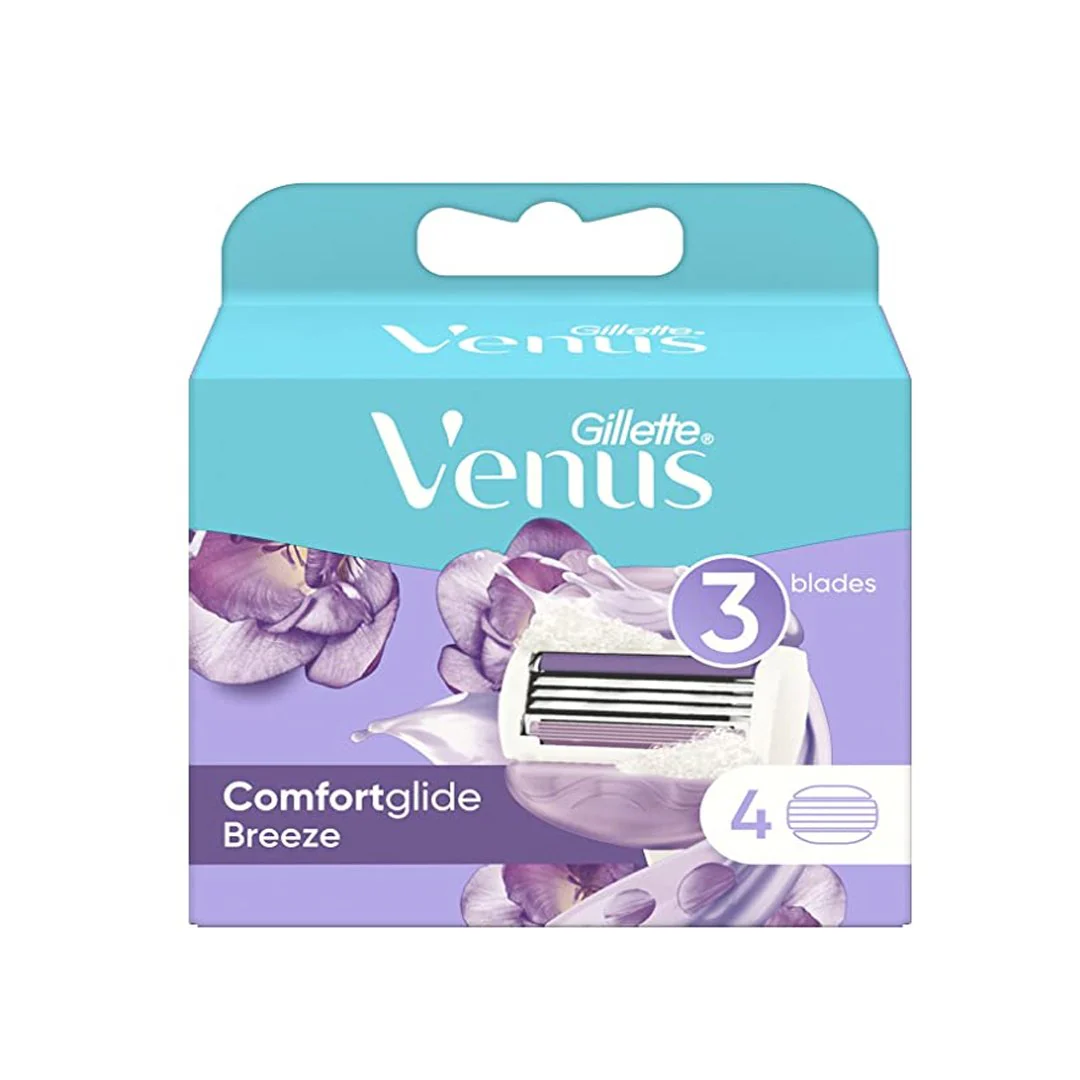 Gillette Venus Comfort Glide Breeze 3 Blades, 4 Ct