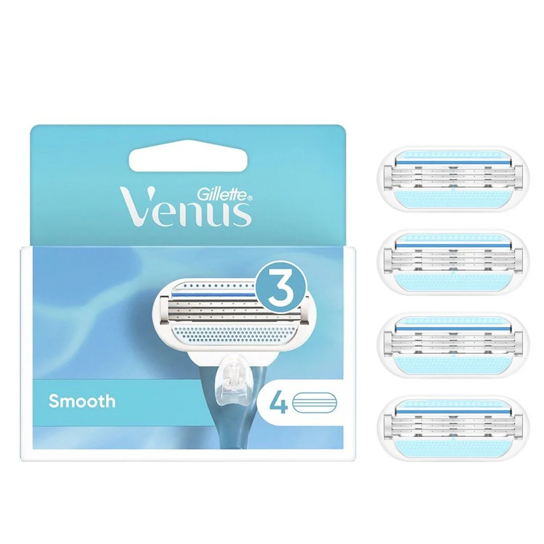 Gillette Venus Smooth 3 Blades Refill, 4 Ct