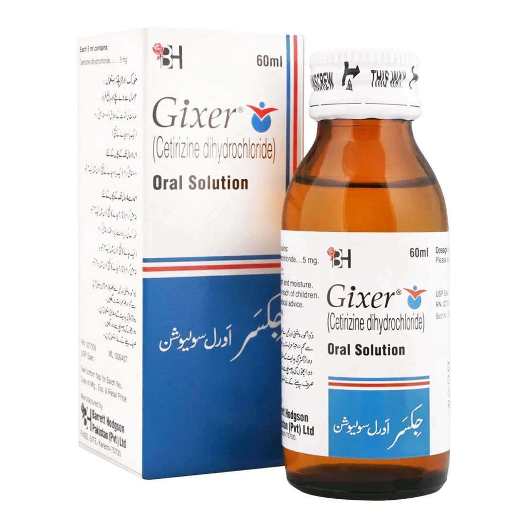 Gixer (Cetirizine) Oral Solution, 60 ml - Barrett Hodgson