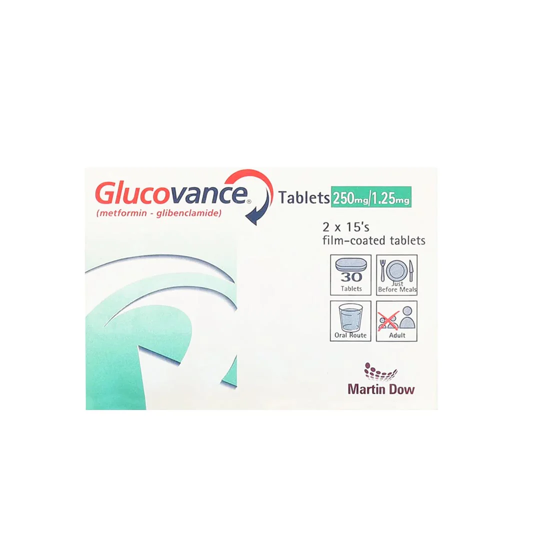 Glucovance (Metformin/Glibenclamide) 250/1.25mg, 30 Ct - Martin Dow