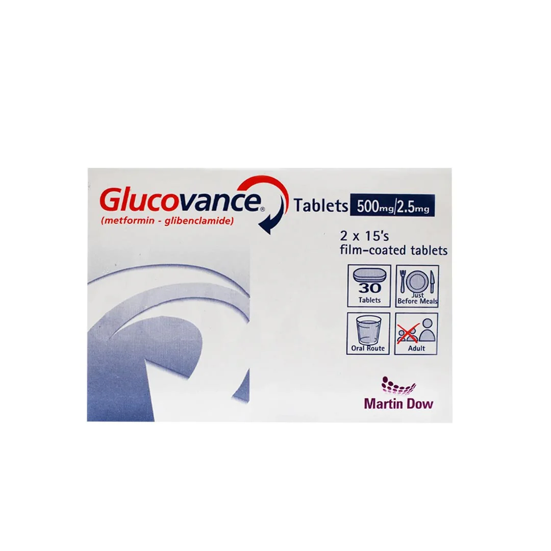 Glucovance (Metformin/Glibenclamide) 500/2.5mg, 30 Ct - Martin Dow
