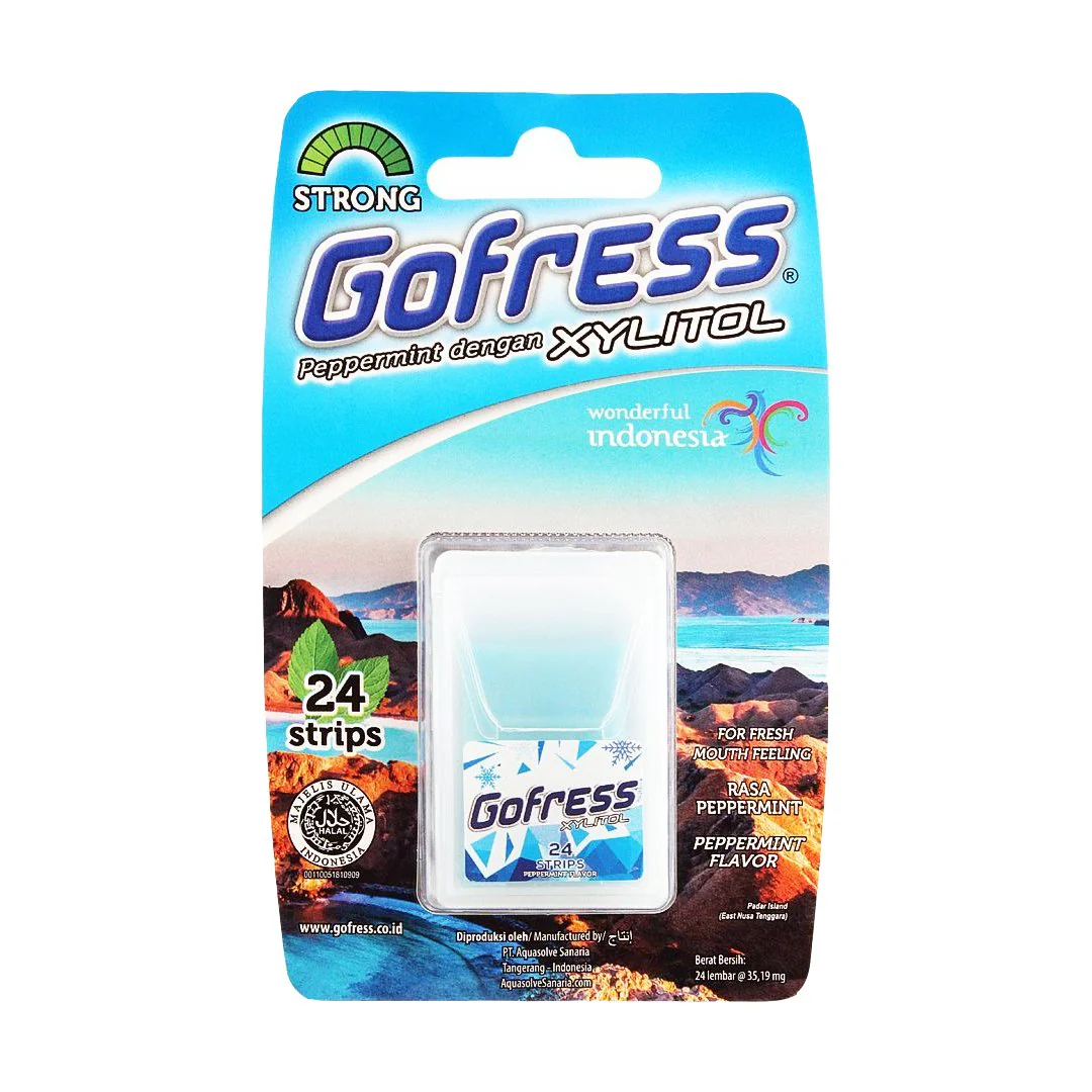 Gofress Xylitol Peppermint (Sugar Free) Strips, 24 Ct