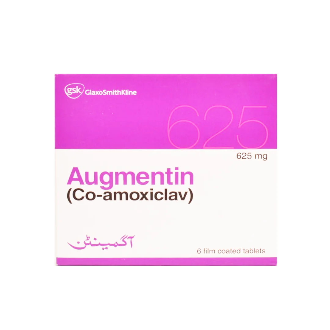 Augmentin (Amoxycillin+Clavulanate) 625mg, 6 Ct - GSK