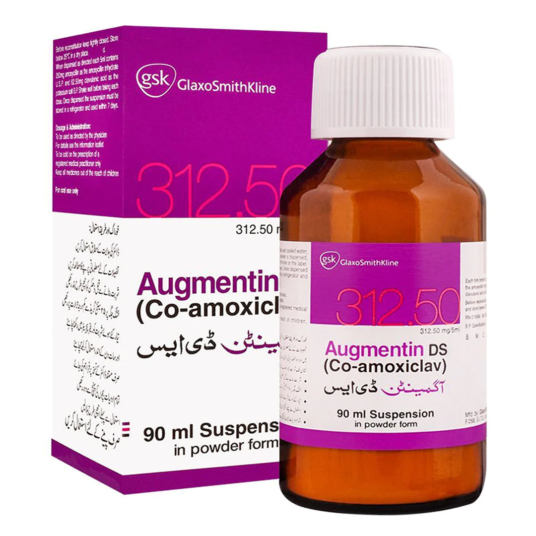 Augmentin DS (Amoxycillin+Clavulanate) 312.50mg, 90ml - GSK