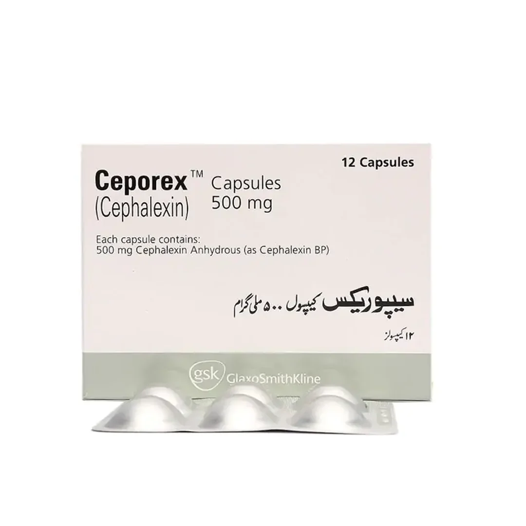 Ceporex (Cephalexin) 500mg, 12 Ct - GSK