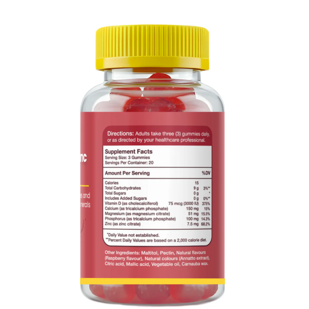 Gumvits Calcium Magnesium Zinc & Vitamin D3 Gummies, 60 Ct - Image 3