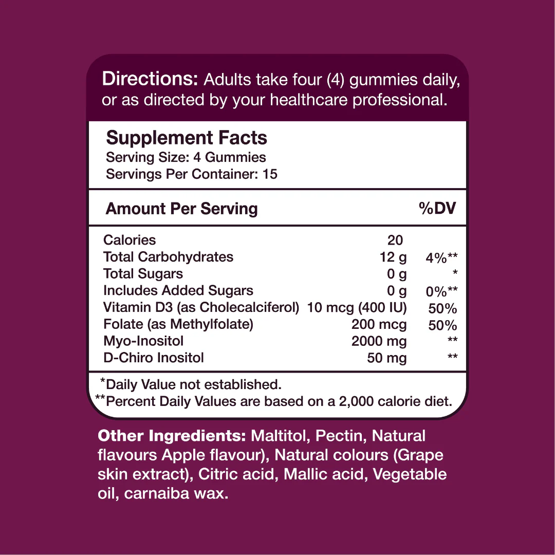 Gumvits Myo & D-Chiro Inositol Gummies, 60 Ct - Image 6