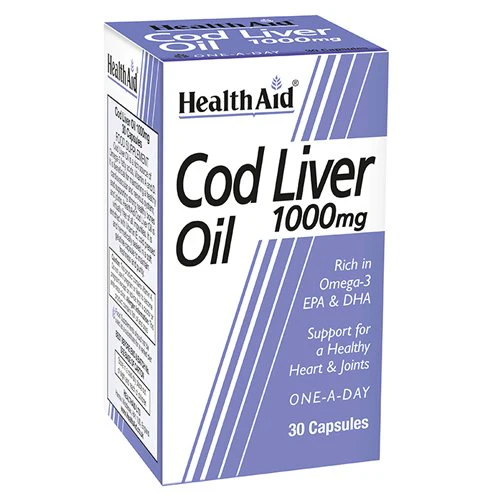 HealthAid Cod Liver Oil 1000mg, 30 Ct