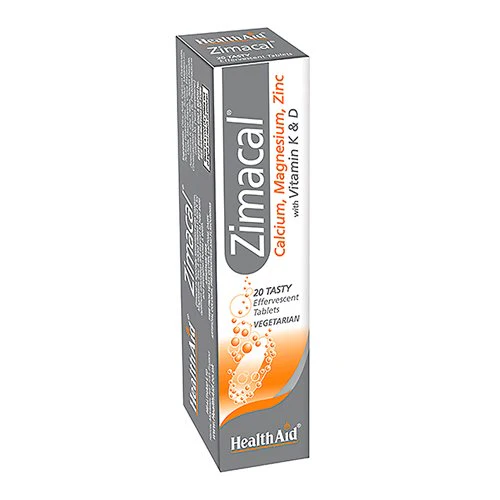 HealthAid Zimacal (Calcium, Magnesium, Zinc, Vit D, Vit K), 20 Ct