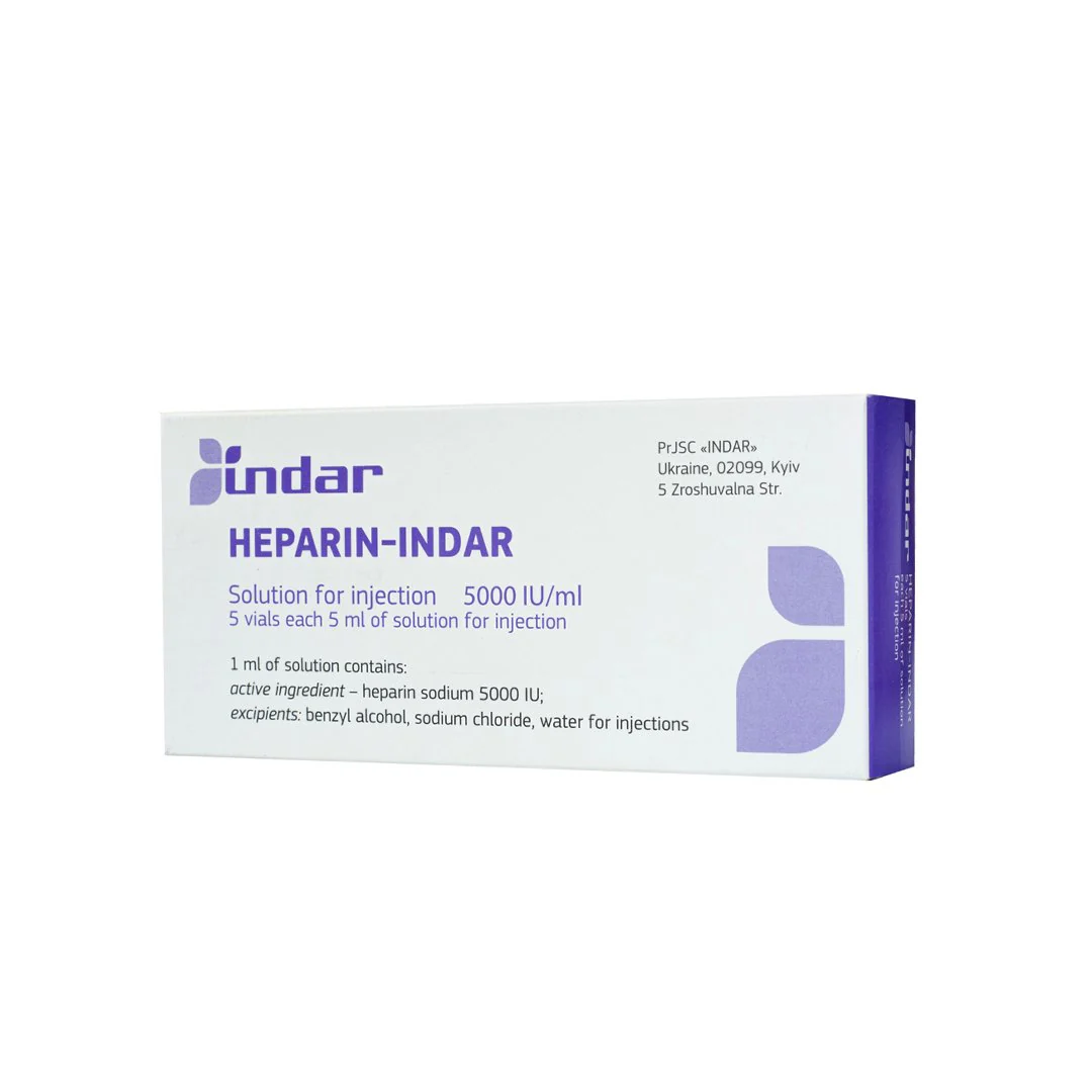 Heparin-Indar 5000 IU Injection Vial, 1 Ct - Image 2